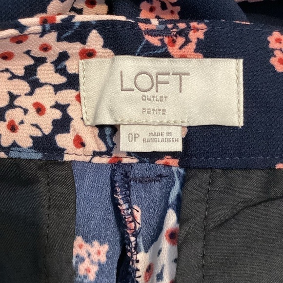 LOFT Outlet Petite Floral Palazzo Pants Size 0P Pink - Picture 6 of 7